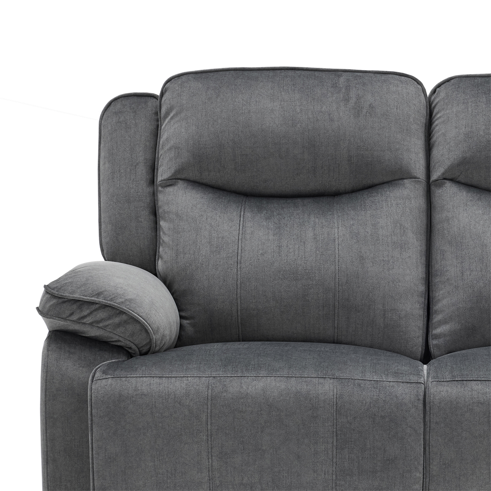 Arvelo Fabric Manual Recliner 2 Seater Sofa in Grey