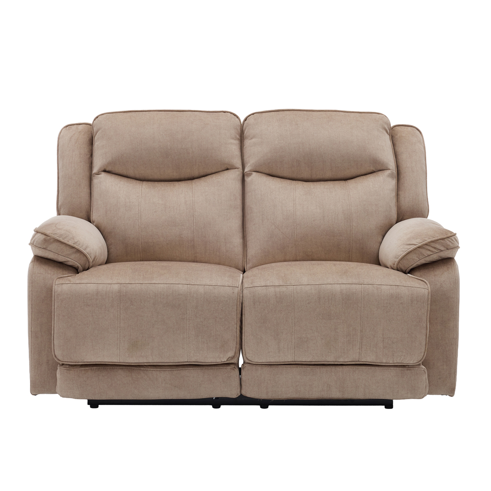 Arvelo Fabric Manual Recliner Sofa Suite in Light Brown