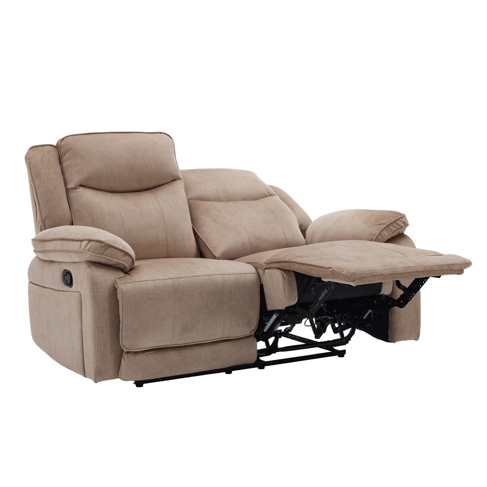Arvelo Fabric Manual Recliner Sofa Suite in Light Brown