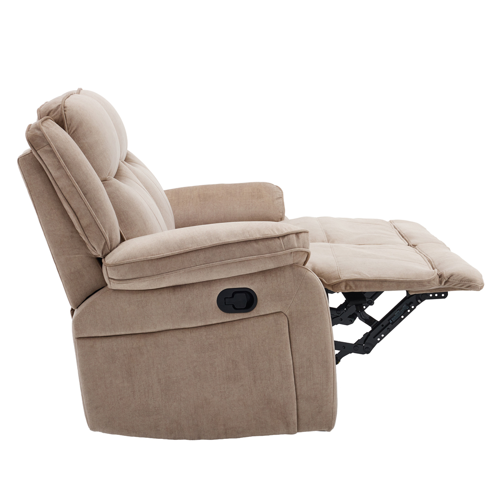 Arvelo Fabric Manual Recliner Sofa Suite in Light Brown