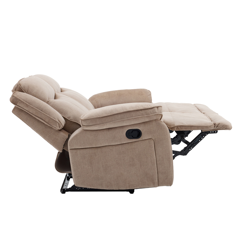 Arvelo Fabric Manual Recliner 2 Seater Sofa in Light Brown
