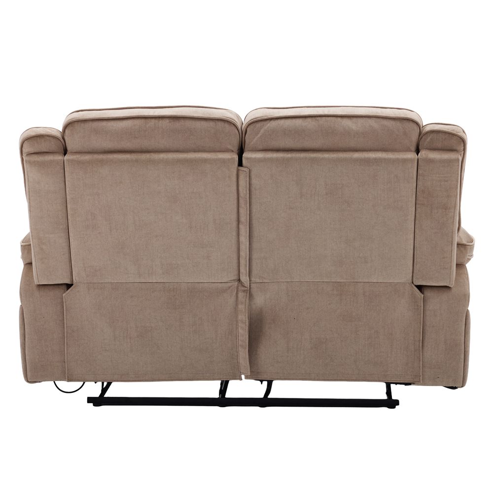 Arvelo Fabric Manual Recliner 2 Seater Sofa in Light Brown
