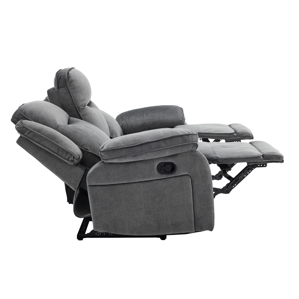 Arvelo Fabric Manual Recliner 3+1+1 Seater Sofa Set in Grey