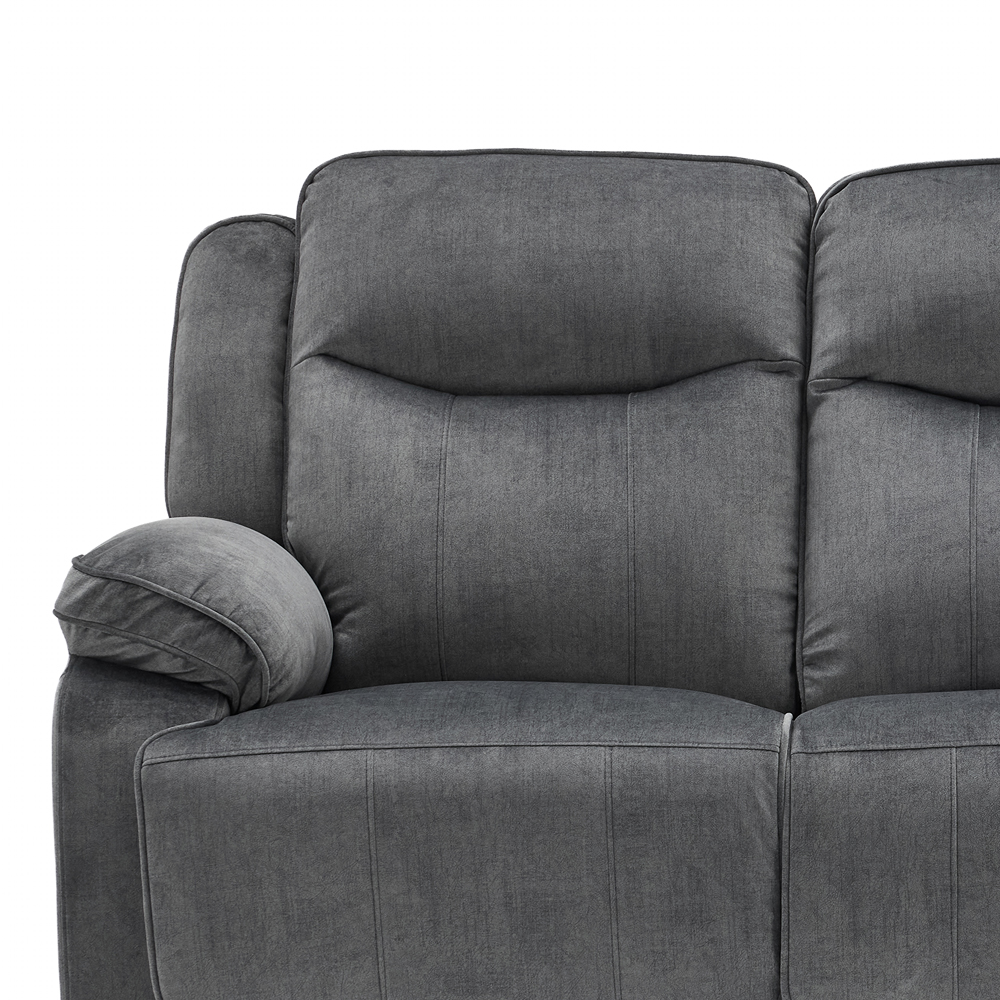 Arvelo Fabric Manual Recliner 3+1+1 Seater Sofa Set in Grey