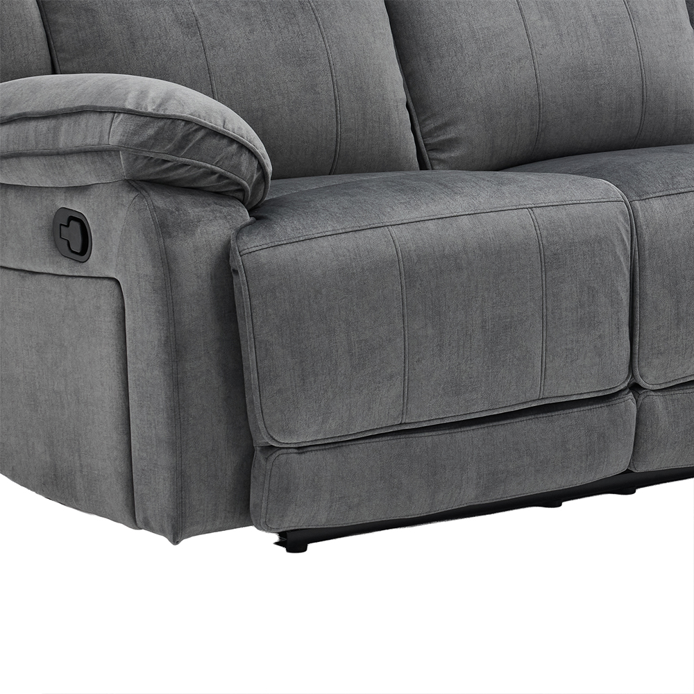 Arvelo Fabric Manual Recliner 3+1+1 Seater Sofa Set in Grey