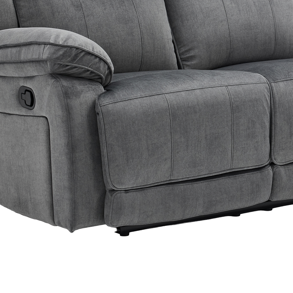 Arvelo Fabric Manual Recliner 3+2 Seater Sofa Set in Grey