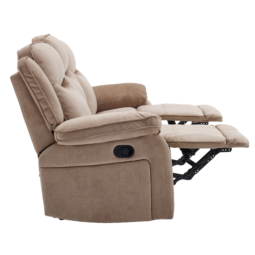 Arvelo Fabric Manual Recliner 3+2 Seater Sofa Set in Light Brown