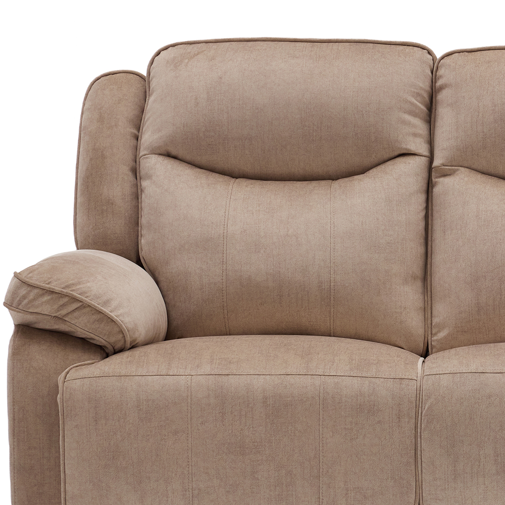 Arvelo Fabric Manual Recliner 3+2 Seater Sofa Set in Light Brown