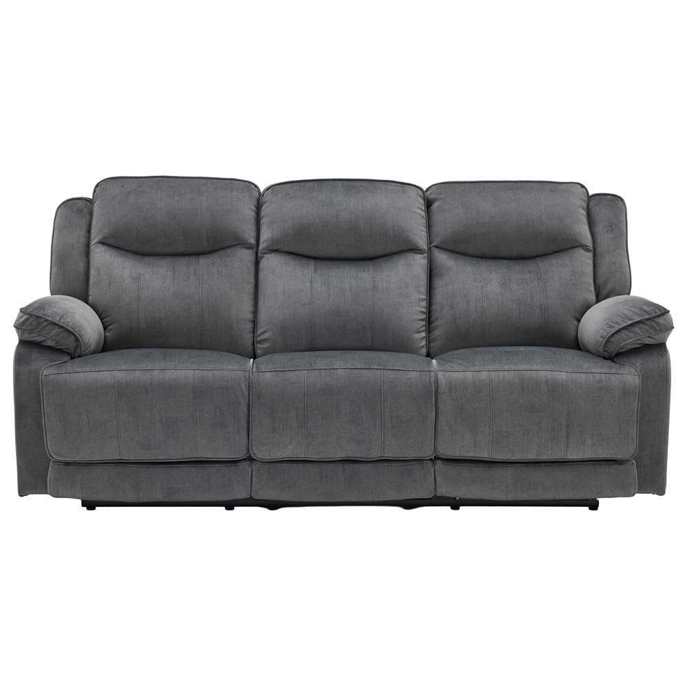 Arvelo Fabric Manual Recliner Sofa Suite in Grey