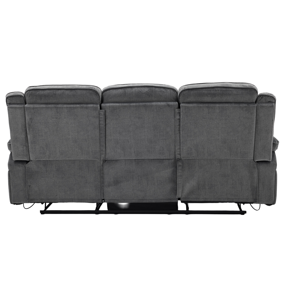 Arvelo Fabric Manual Recliner 3 Seater Sofa in Grey