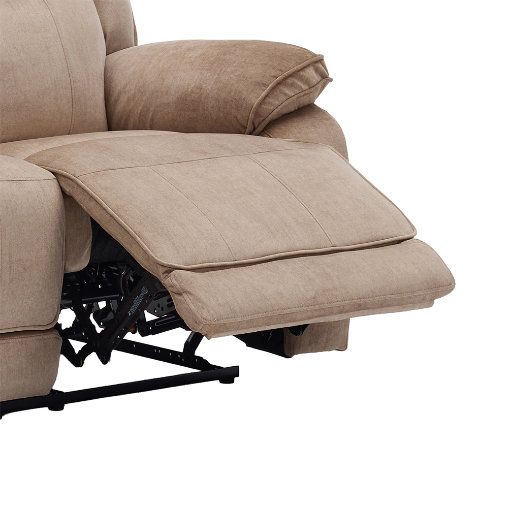 Arvelo Fabric Manual Recliner 3 Seater Sofa in Light Brown