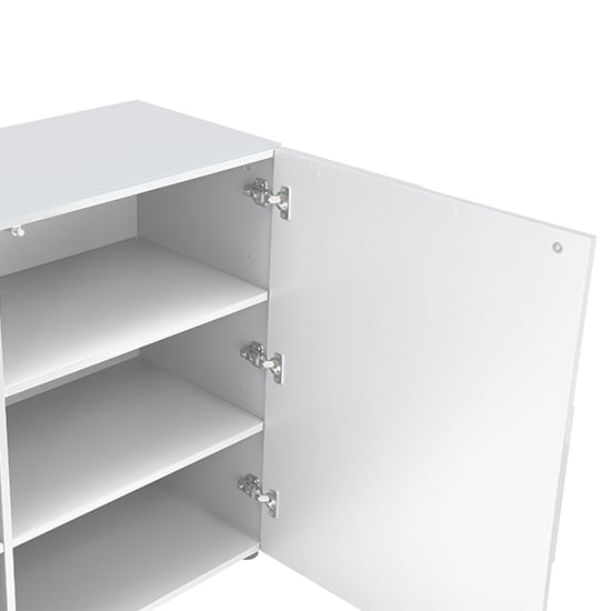Aspen High Gloss Highboard With 2 Doors In White_7