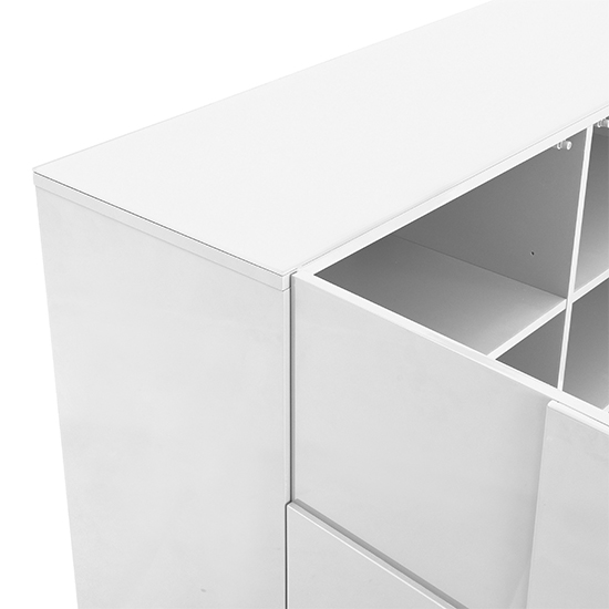 Aspen High Gloss Highboard With 2 Doors In White_8