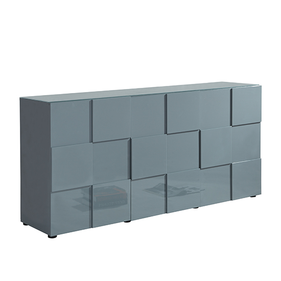 Aspen High Gloss Sideboard With 3 Doors In Grey_3
