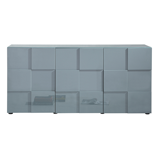 Aspen High Gloss Sideboard With 3 Doors In Grey_4