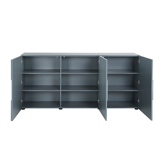 Aspen High Gloss Sideboard With 3 Doors In Grey_6