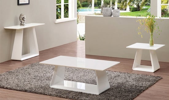 Astrik Lamp Table In White High Gloss