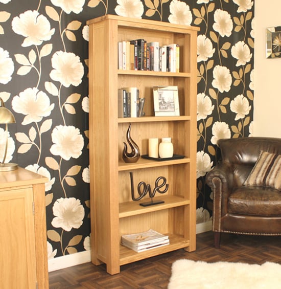 Aston Oak Large Open Bookcase 9020 Furniture in Fashion