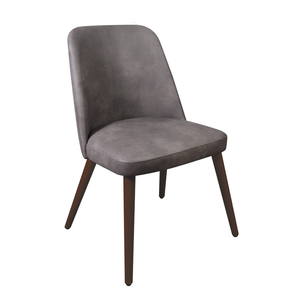 Avelay Faux Leather Bedroom Chair In Steel Grey Vintage Elegance