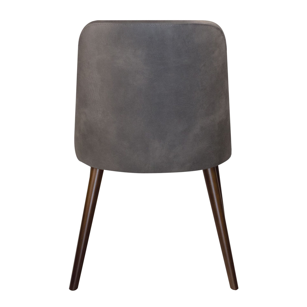 Avelay Faux Leather Bedroom Chair In Steel Grey Vintage Elegance