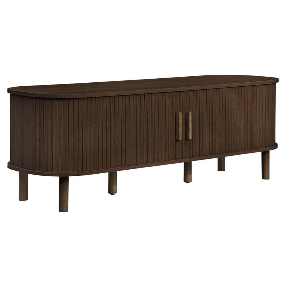 Avenel Wooden TV Stand With 2 Sliding Doors In Walnut