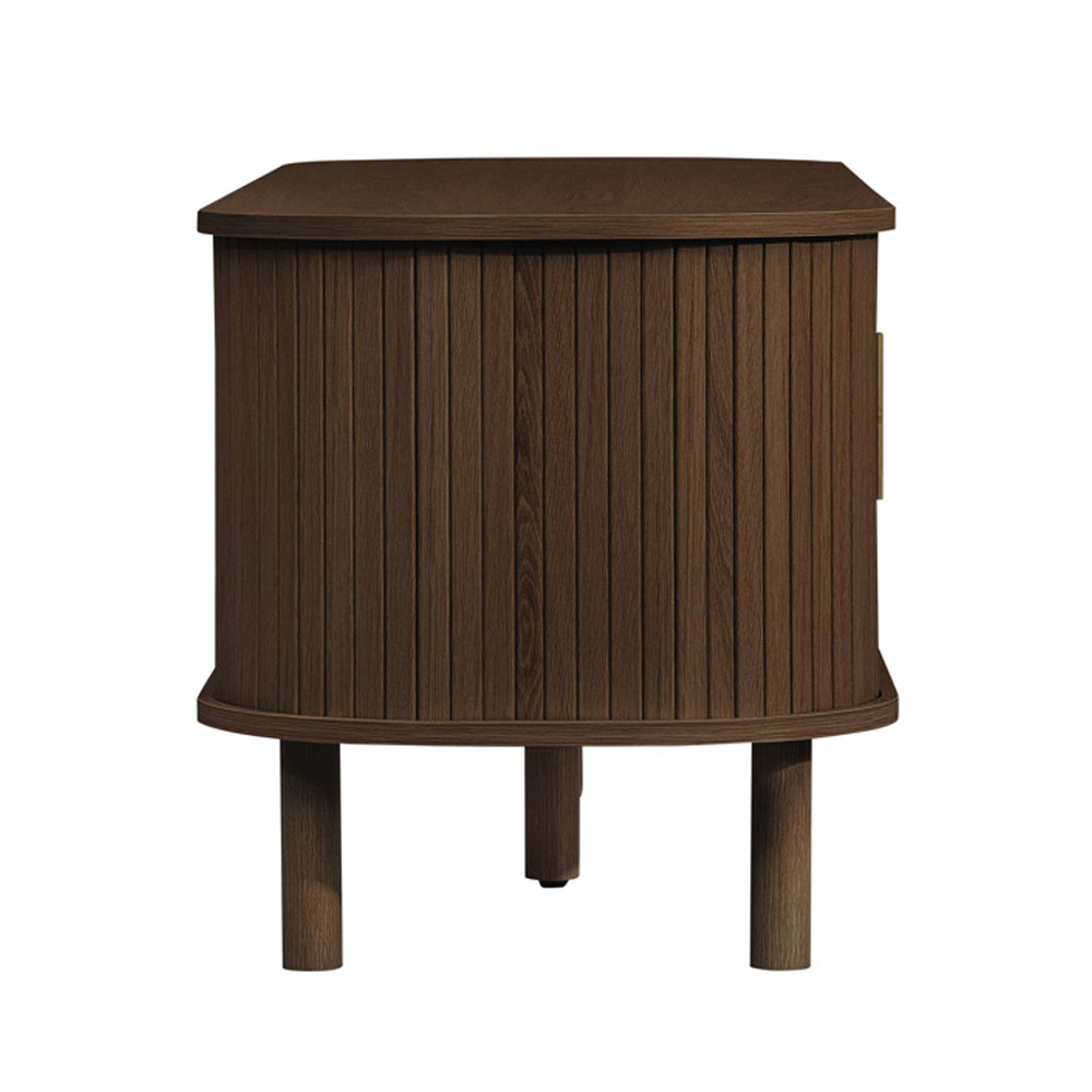 Avenel Wooden TV Stand With 2 Sliding Doors In Walnut