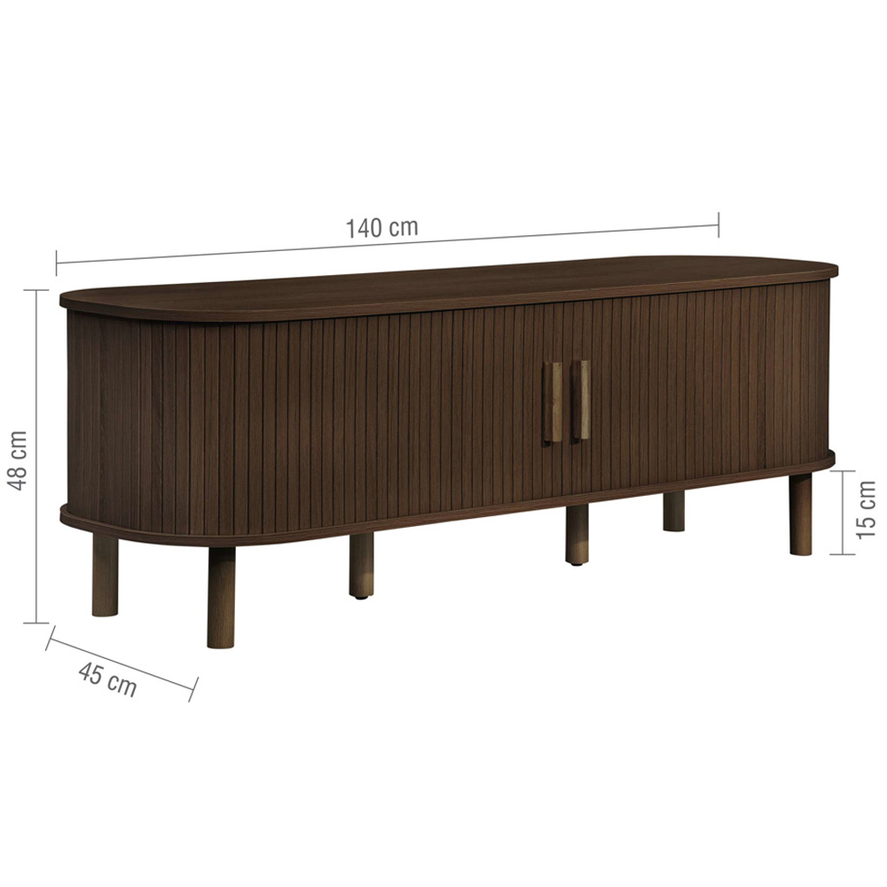 Avenel Wooden TV Stand With 2 Sliding Doors In Walnut