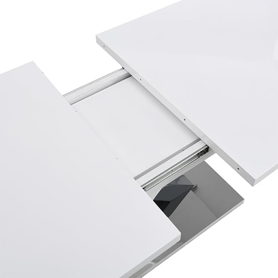 Axara Small Extending Gloss Dining Table In White And Grey_10