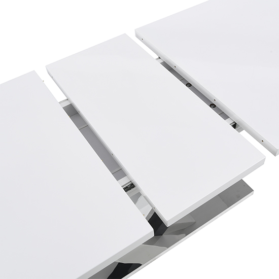 Axara Small Extending Gloss Dining Table In White And Grey_7