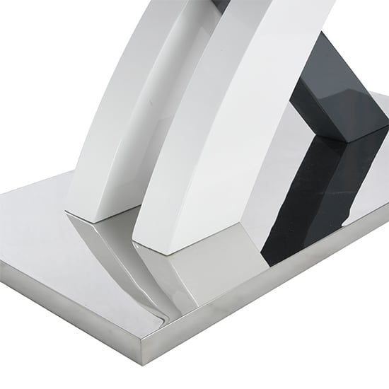 Axara Small Extending Gloss Dining Table In White And Grey_9