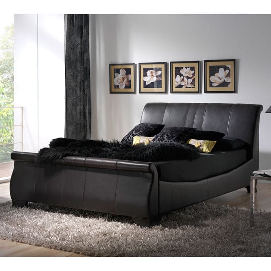 Bam456L genuine leather brown sleigh bed - Shopping For Leather Beds In UK Tips And Advice