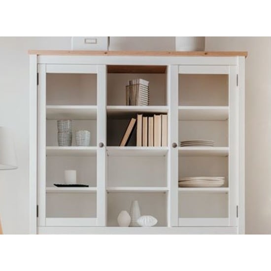 Bergen Wooden Display Cabinet In White Artisan Oak_3