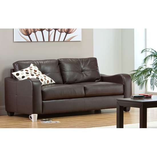 Boca 2 Seater Brown Leather Sofa 15470 Furniture In Fashion Boca 2 Seater Brown Leather Sofa