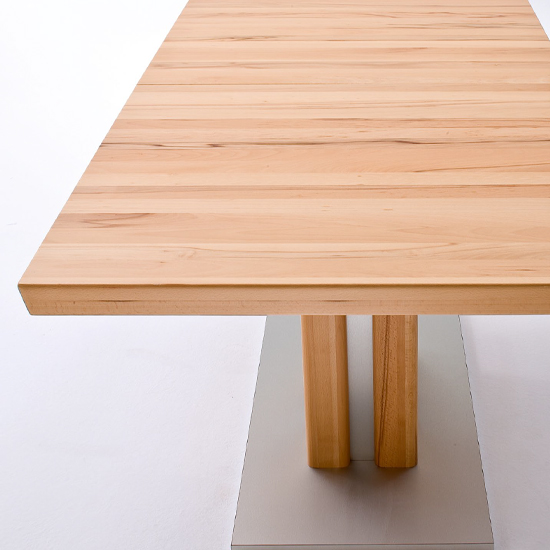 Bolzano Extendable Dining Table In Solid Oak With Steel Base_3