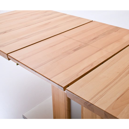 Bolzano Extendable Dining Table In Solid Oak With Steel Base_4
