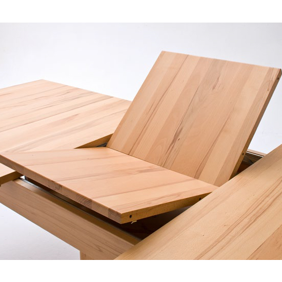 Bolzano Extendable Dining Table In Solid Oak With Steel Base_5