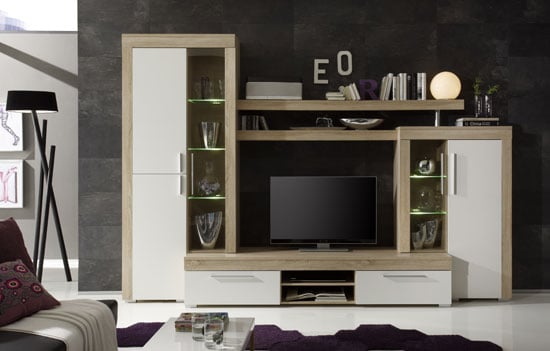 Boom Living Room Furniture Set In Oak With White