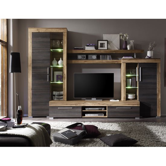 Product photograph of Boom Living Room Furniture Set In Walnut And Dark Brown from Furniture in Fashion