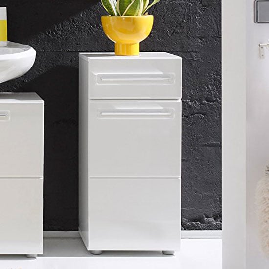 Bora Storage Cabinet In White With High Gloss Fronts Furniture
