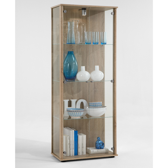 Harry Glass Display Cabinet With Light In Oak Furniture In Fashion