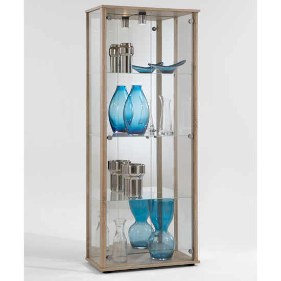 Classico Glass Display Cabinet With Light In Oaktree Furniture