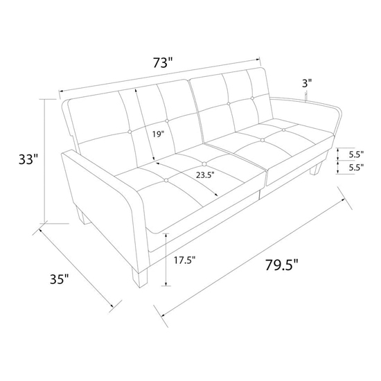 Borough Linen Sofa Bed In Grey_5