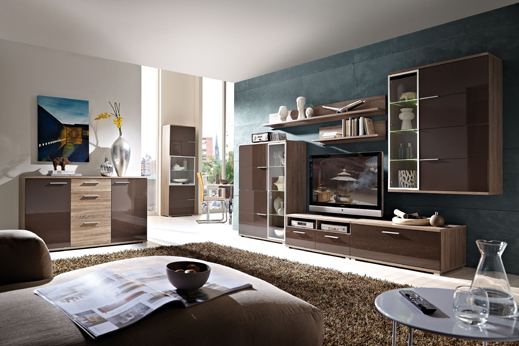 Boston Tall Entertainment Cabinet In Gloss Brown