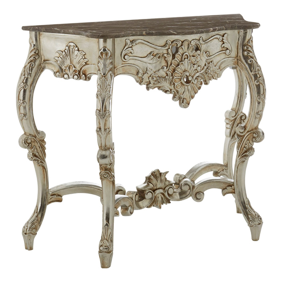 Boule Marble Console Table In Natural Grey With Champagne Legs_2