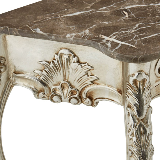 Boule Marble Console Table In Natural Grey With Champagne Legs_6