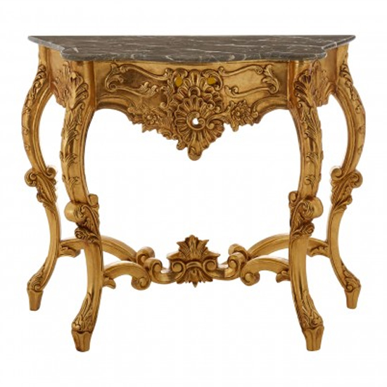Boule Marble Console Table In Natural Grey With Gold Legs_1