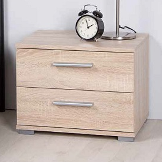 Product photograph of Byron Bedside Cabinet In Sonoma Oak With 2 Drawers from Furniture in Fashion