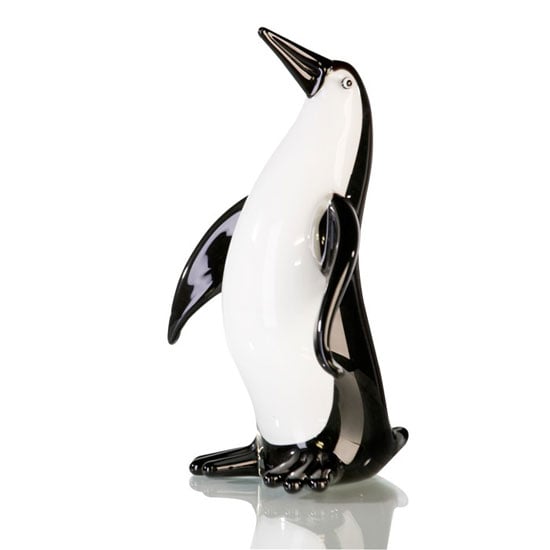 Read more about Penguin sculpture in black and white glass