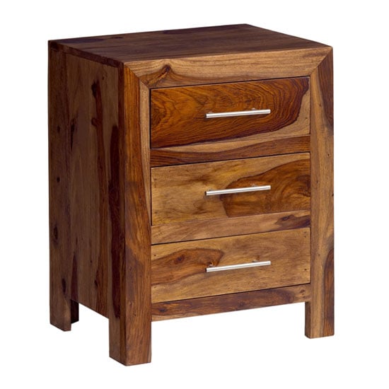 CB05 3DRW BC - Exclusive Bedside Cabinets In Walnut