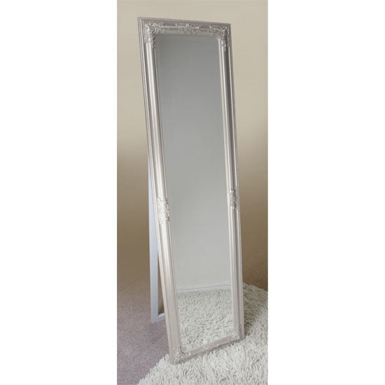 Product photograph of Rocco Cheval Floral Champagne Frame Freestanding Mirror from Furniture in Fashion